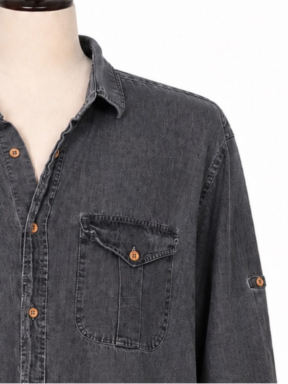 Saks Fifth Avenue dark wash denim Button-Up Shirt XXL